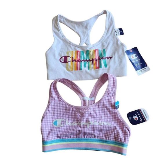 Champion Sz S pink white multicolor 2 sport bra bundle - Picture 3 of 5